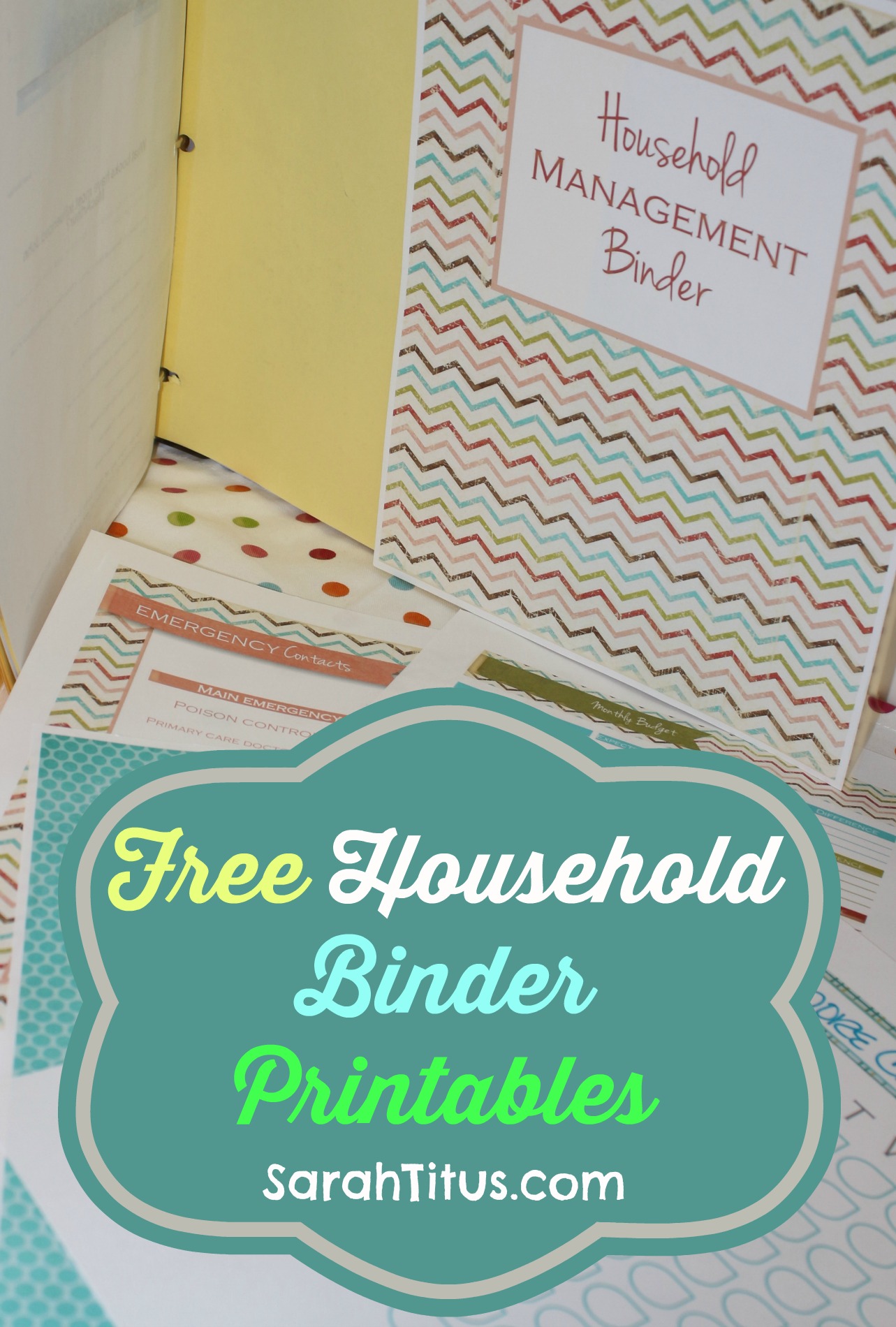 Free Printables Household Binder Sarah Titus