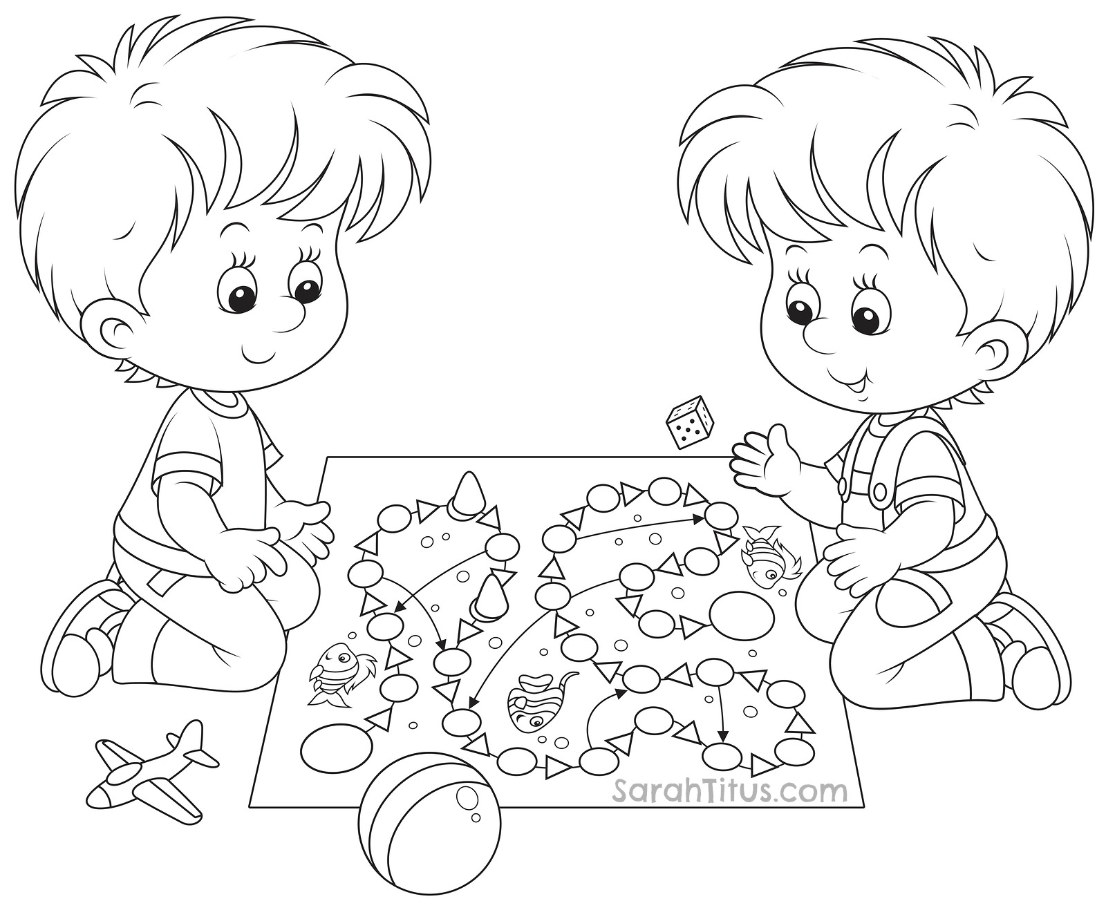 kids playing coloring pages - photo #11