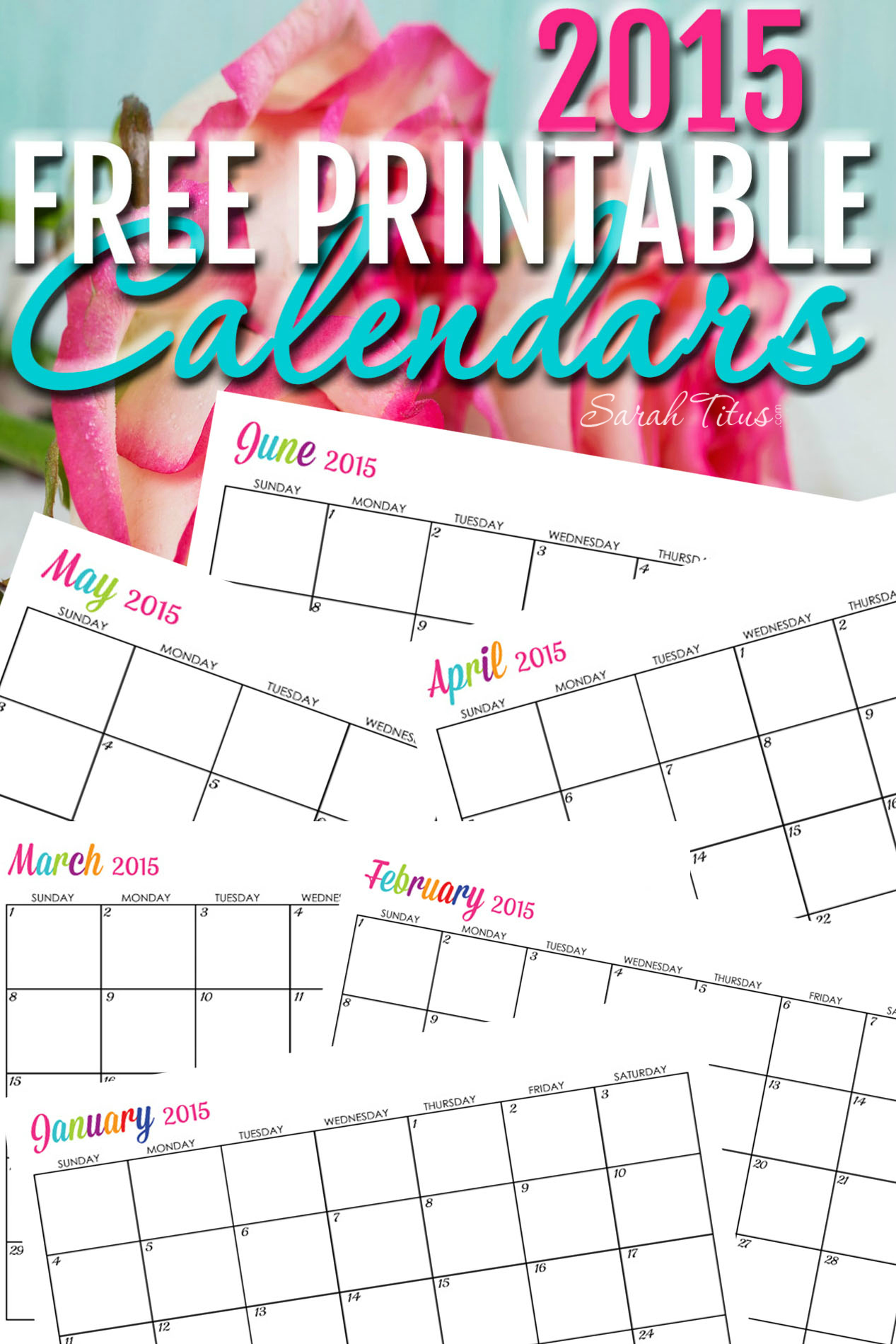 Custom Editable Free Printable 2015 Calendars Sarah Titus