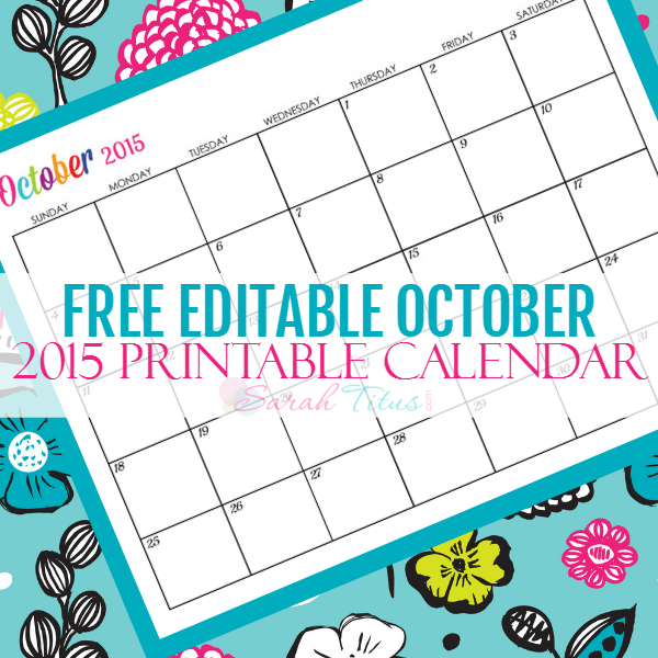fillable calendar september 2015