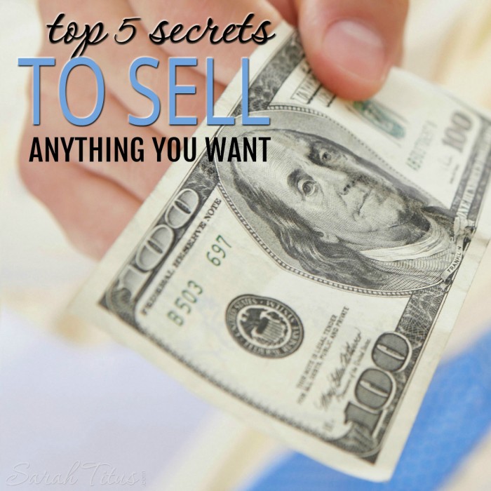 Top 5 Secrets to Sell Anything You Want Sarah Titus
