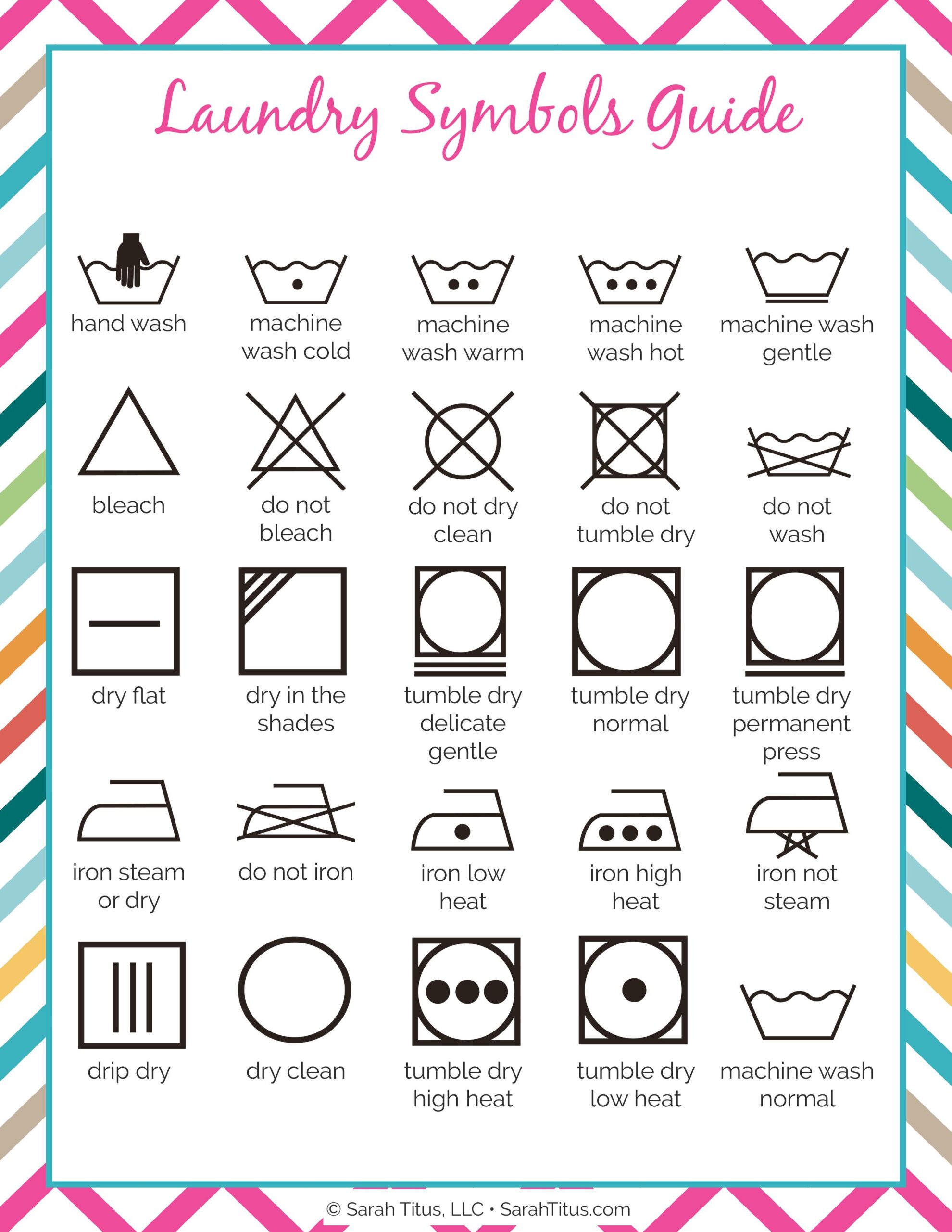 Cleaning Binder Laundry Symbols Guide Sarah Titus