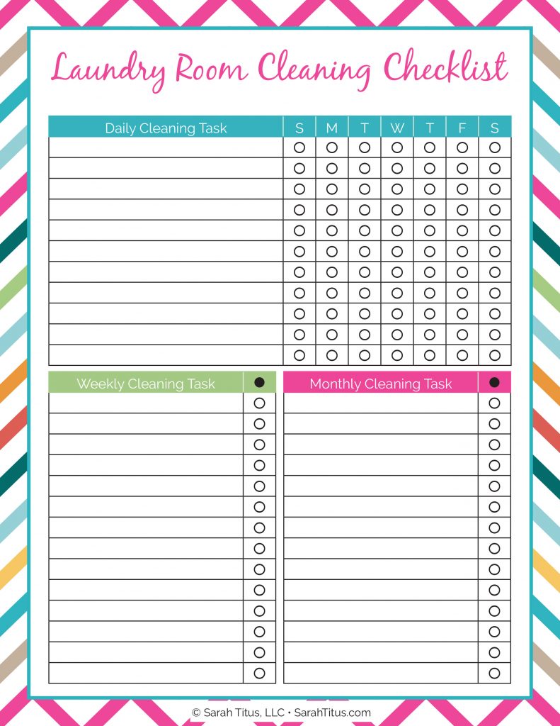 Cleaning Binder Laundry Room Cleaning Checklist Sarah Titus