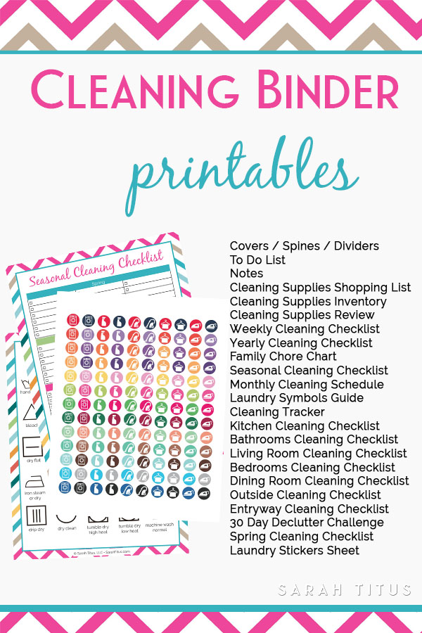 Cleaning Binder Free Printables Sarah Titus