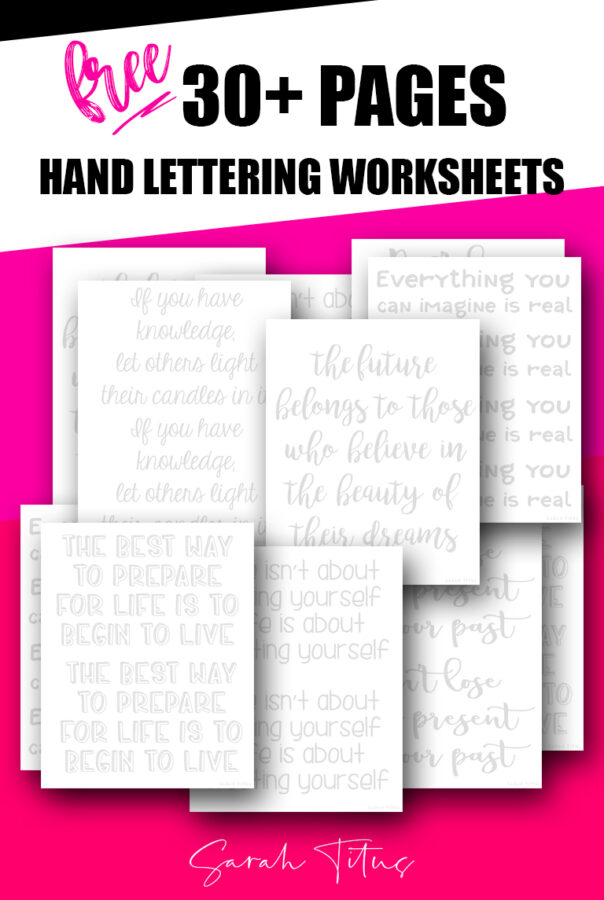 These 30+ free printable hand lettering worksheets are perfect for beginners looking to practice their handwriting and calligraphy! My daughter and I do them together and it's SOOO much fun (not to mention encouraging with these inspirational quotes)! :)