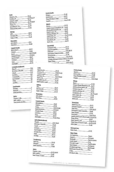 When to Stock Up Pricing List