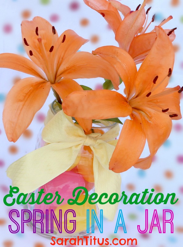 easter centerpiece decoration spring jar