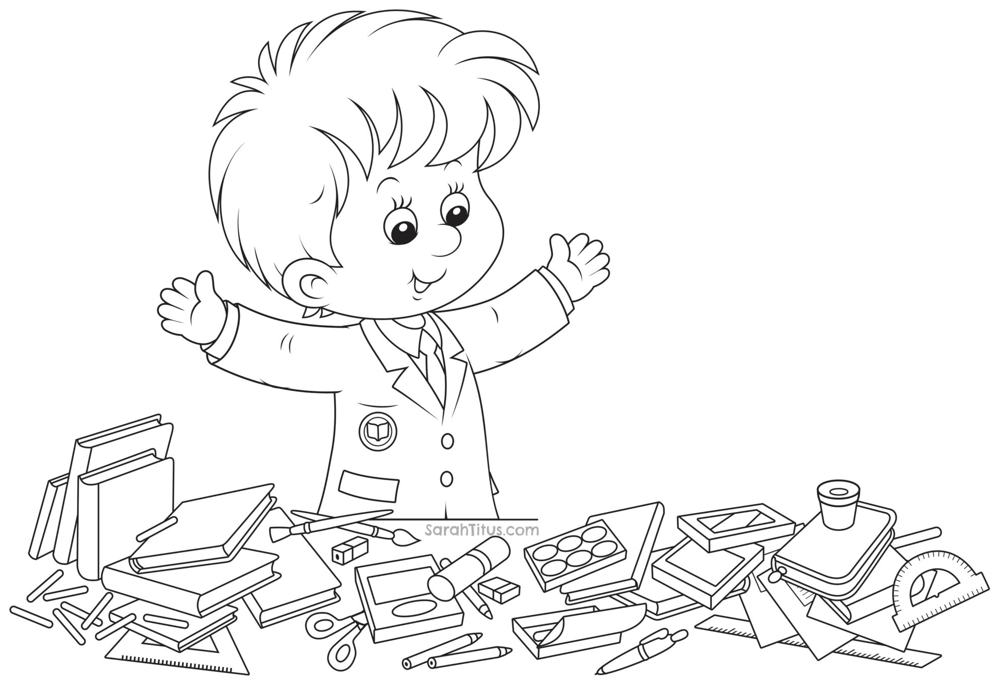 Back to School Coloring Pages | SarahTitus.com