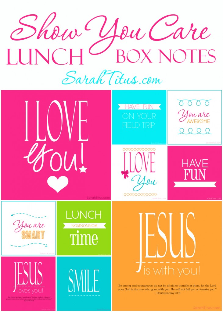 Show You Care: Free Printable Lunch Box Notes for Kids