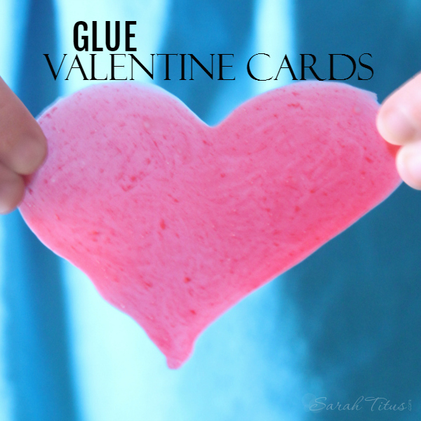 Make any shape you want, these glue valentine cards are perfect for Valentine's Day. You can cut them, write on them, put glitter on them, be creative!