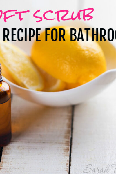 I hate cleaning bathrooms! I just want to get in, get out quickly. Thankfully, this soft scrub recipe for bathrooms is the perfect solution.