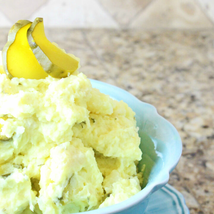 This craveworthy potato salad has some fun ingredients in it, including water chestnuts and pickle juice. Although it may seem odd, this recipe is totally to die for. It's SOOOO tasty!