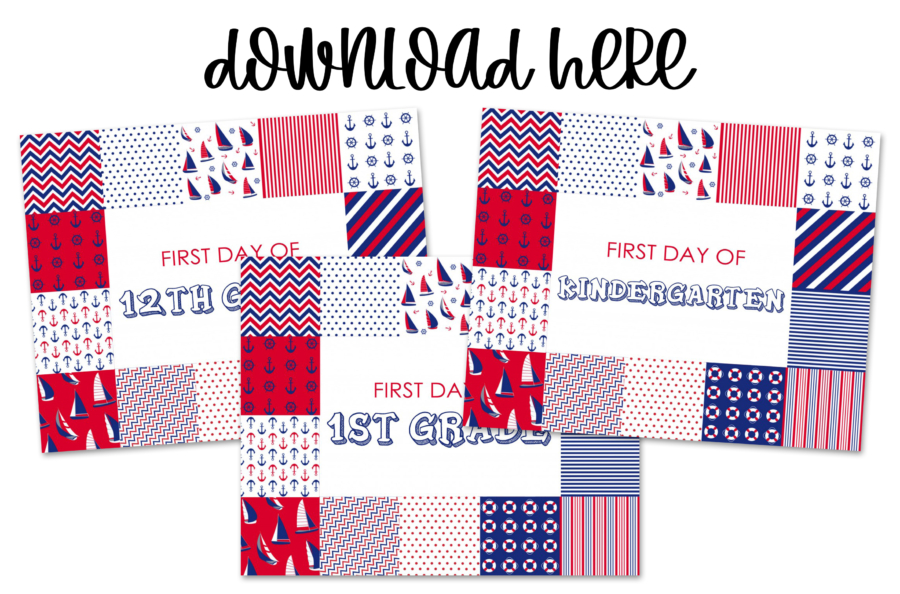 Free First Day of School Printable Signs Boy