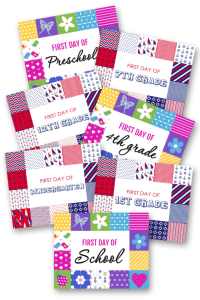 Free First Day of School Printable Signs for Boys and Girls
