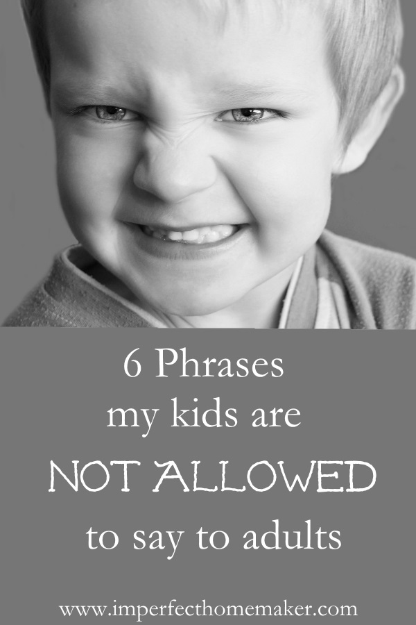 Teaching children what is and is not appropriate to say to their elders is a important lesson that is so often overlooked today!