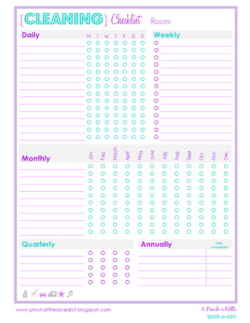 If you want a template to fill in your own way, this free blank cleaning checklist is for you! All you have to do is print and add your cleaning schedule !