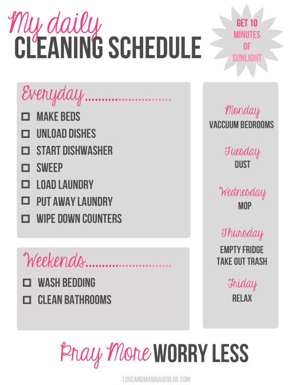 A good schedule for a mom of little ones!