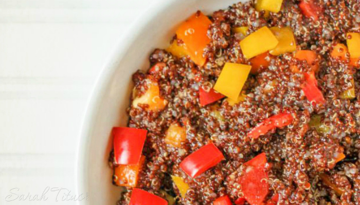 Not only is this Sweet & Tangy Red Quinoa Salad crazy healthy, but the sweet and tangy taste combination makes this salad drool-worthy. It never lasts long in my house!