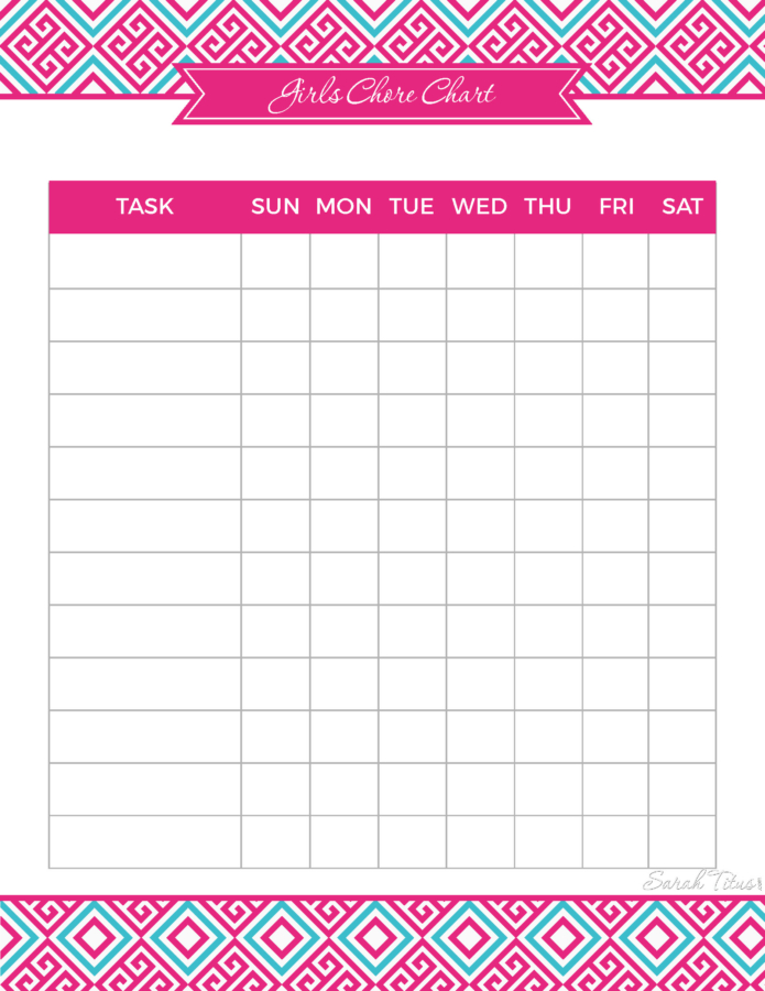 Girls Chore Chart