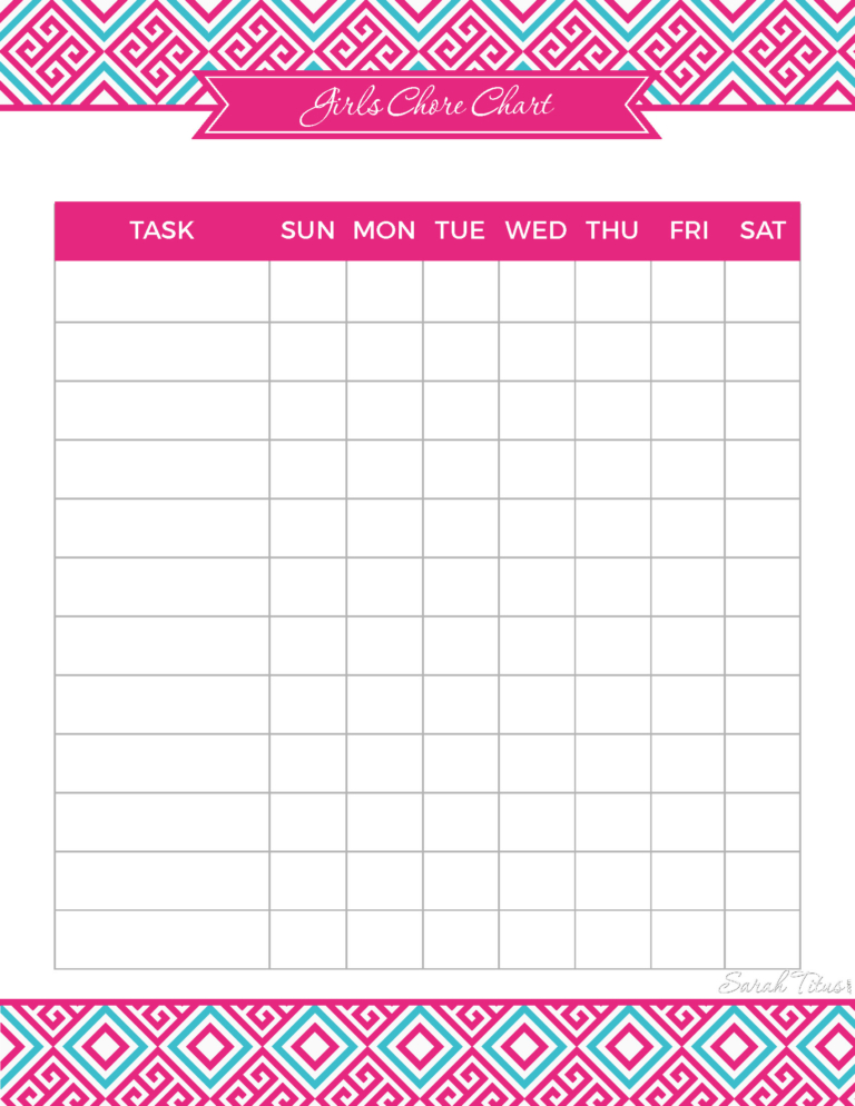 Top Chore Chart Printables to Download Instantly - Sarah Titus