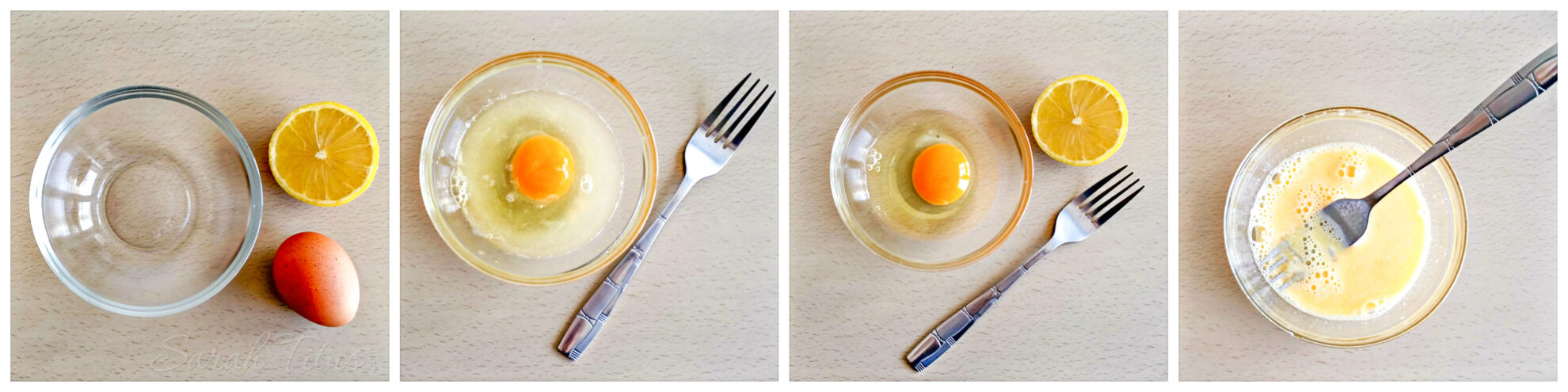 Making the egg and lemon juice ready for the Greek Avgolemono Vegetable Soup