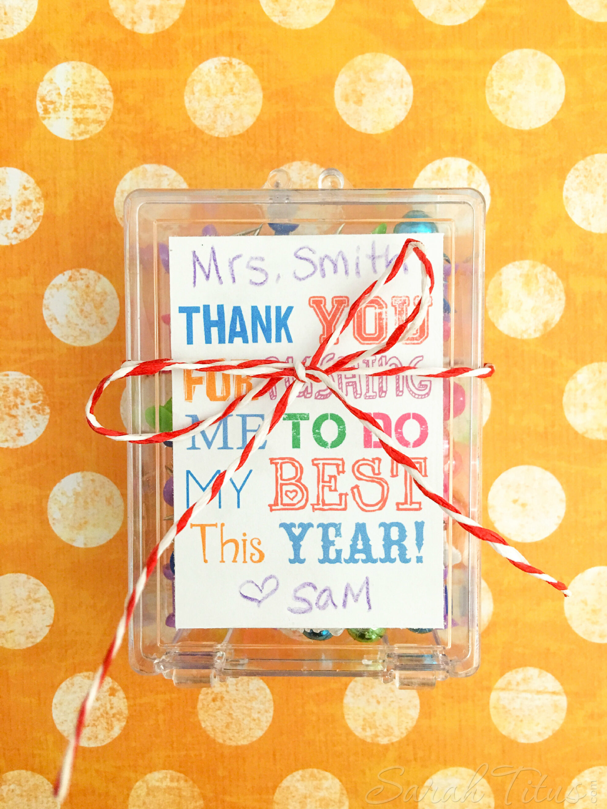 Finished Easy Teacher Appreciation Gift Idea Free Printable gift for your kid's teachers