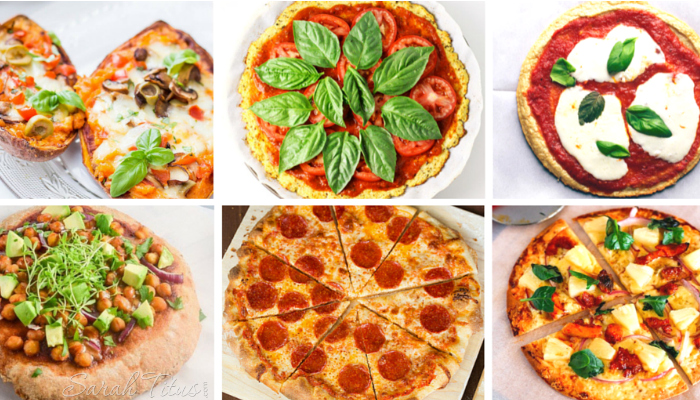 100+ Tasty Pizza Recipes - Collage of different types of delicious looking pizzas