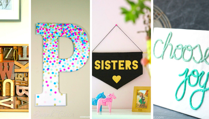 A collage of pretty DIY typography decor for your home