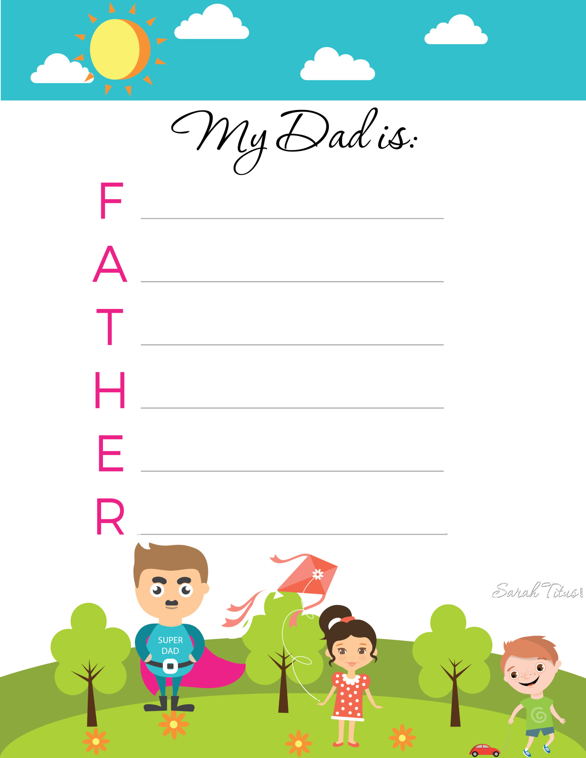 Father's Day Journal Free Printables