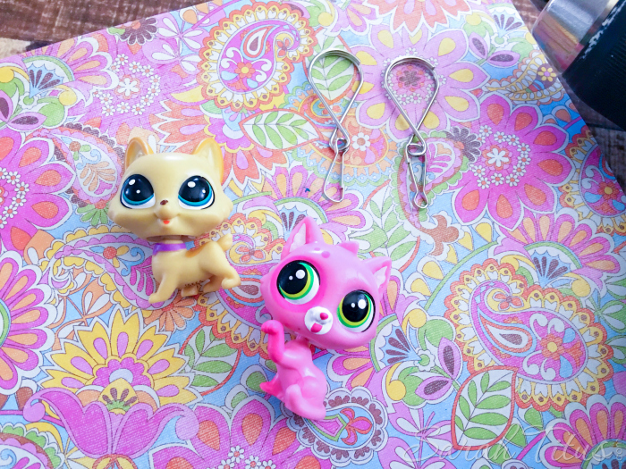 Supplies for DIY Littlest Pet Shop Keychains / Zipper Pulls with hooks and loops, and Littlest Pet Shop Characters
