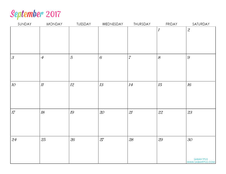 free blank online calendar september 2017 sarah titus calendar online free