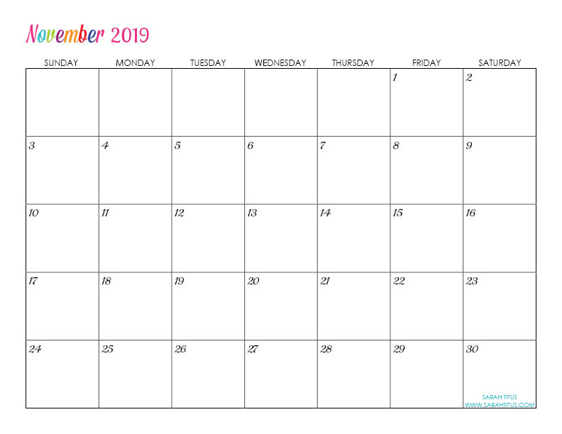 Free Printable 2019 Calendars - Completely editable online!!! Use them for menu planning, homeschooling, blogging, or just to organize your life.