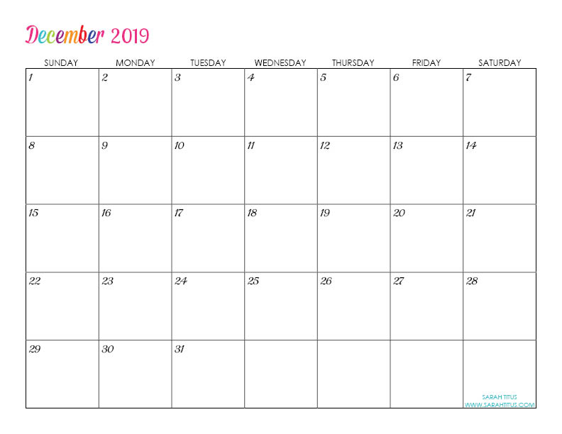Free Printable 2019 Calendars - Completely editable online!!! Use them for menu planning, homeschooling, blogging, or just to organize your life.