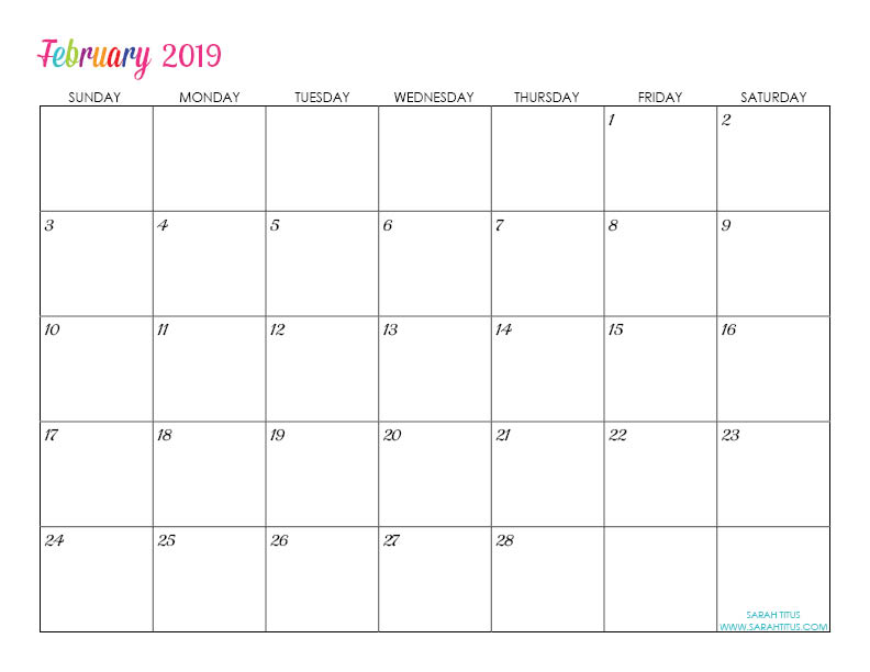 Free Printable 2019 Calendars - Completely editable online!!! Use them for menu planning, homeschooling, blogging, or just to organize your life.