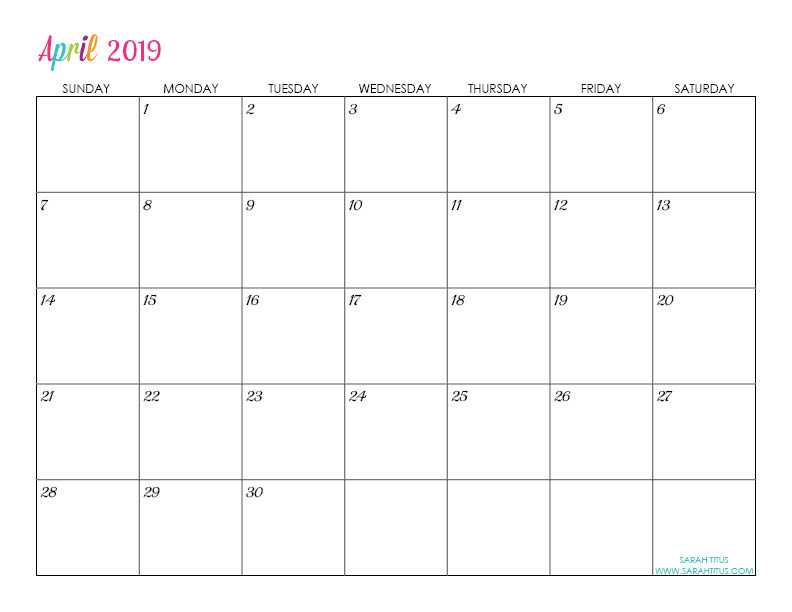 Free Printable 2019 Calendars - Completely editable online!!! Use them for menu planning, homeschooling, blogging, or just to organize your life.