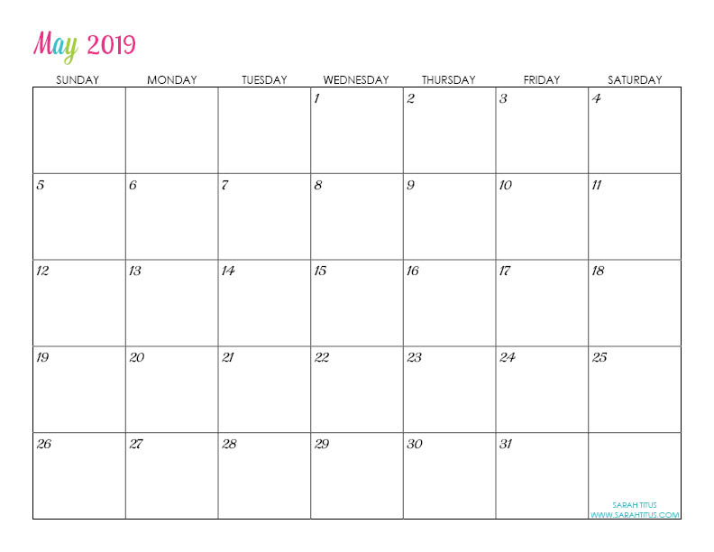 Free Printable 2019 Calendars - Completely editable online!!! Use them for menu planning, homeschooling, blogging, or just to organize your life.