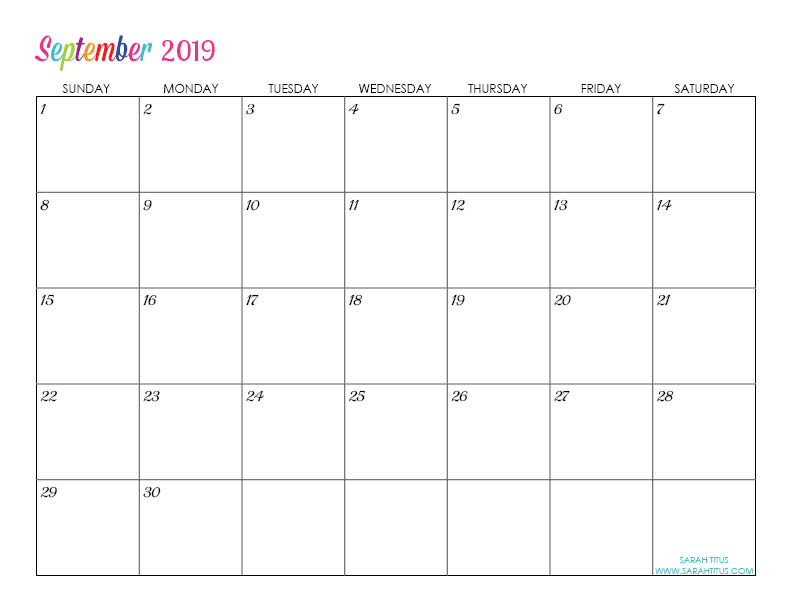 Free Printable 2019 Calendars - Completely editable online!!! Use them for menu planning, homeschooling, blogging, or just to organize your life.