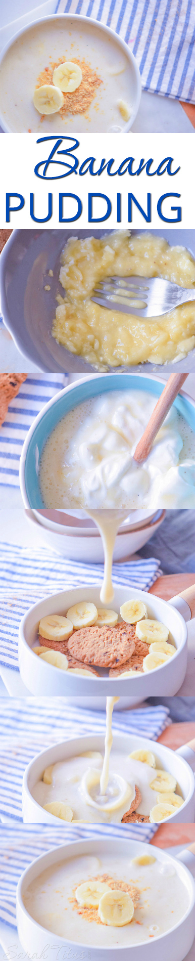 This banana pudding recipe reminds me of Banana Cream Pie- but a lot easier to make and less fattening! :)