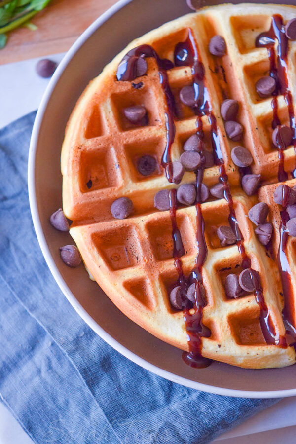 Whether you want a decadent breakfast or a yummy dessert, these double chocolate waffles are sure to satisfy that sweet tooth!