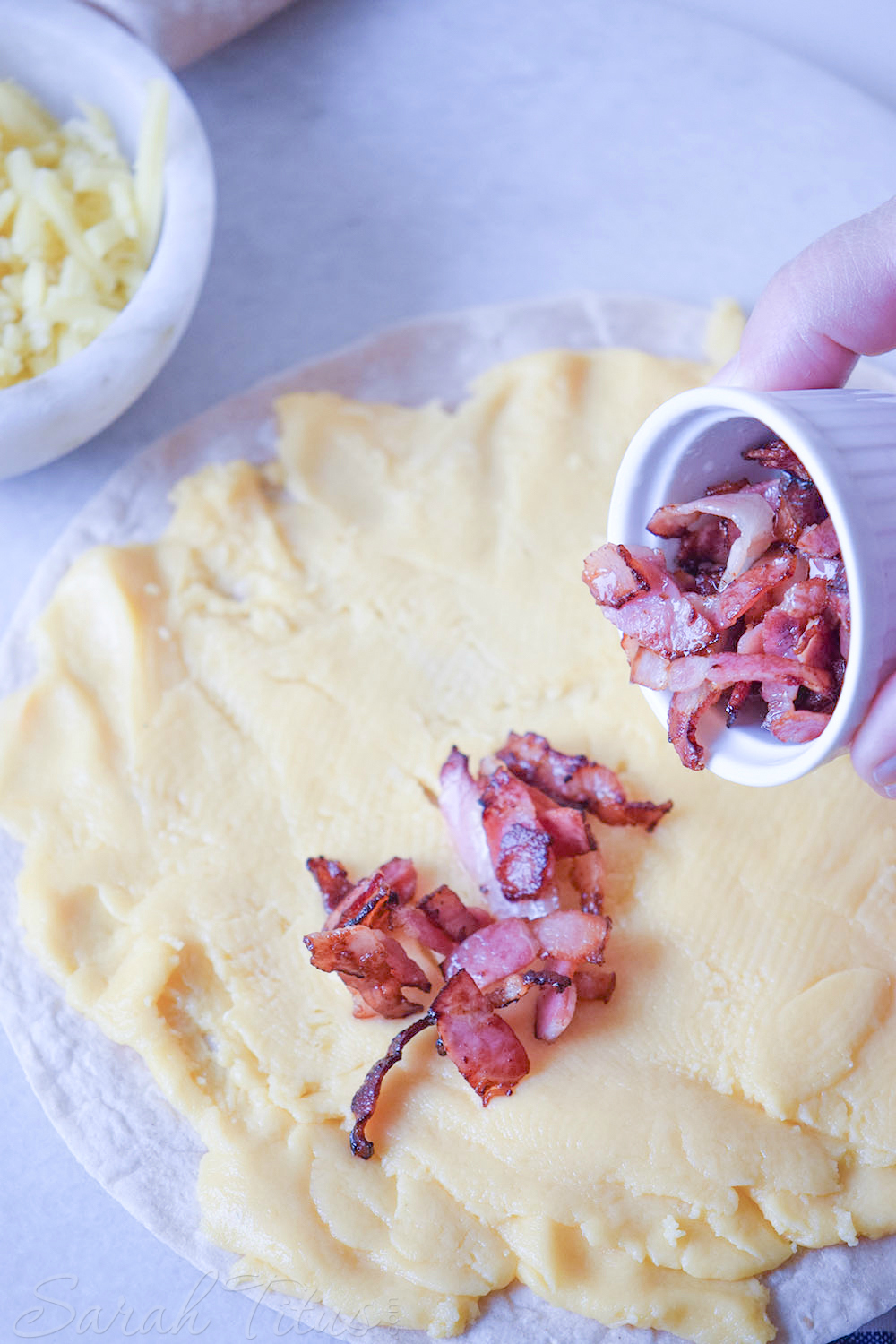 Perfect for your next get-together or add them to your husband's lunch box, these cheddar bacon ranch roll ups are super creamy and packed with the bold flavors of bacon and ranch.