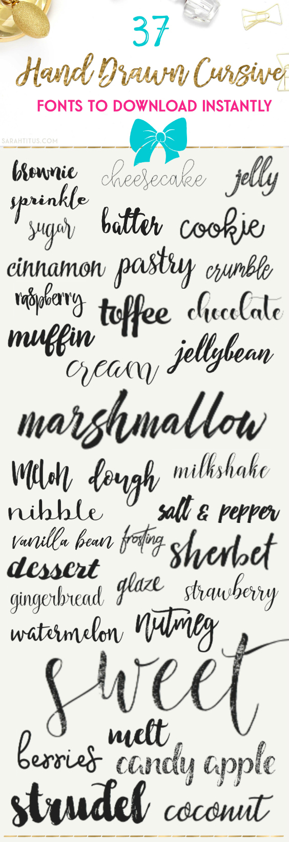 Examples of Hand Drawn Cursive Fonts to download