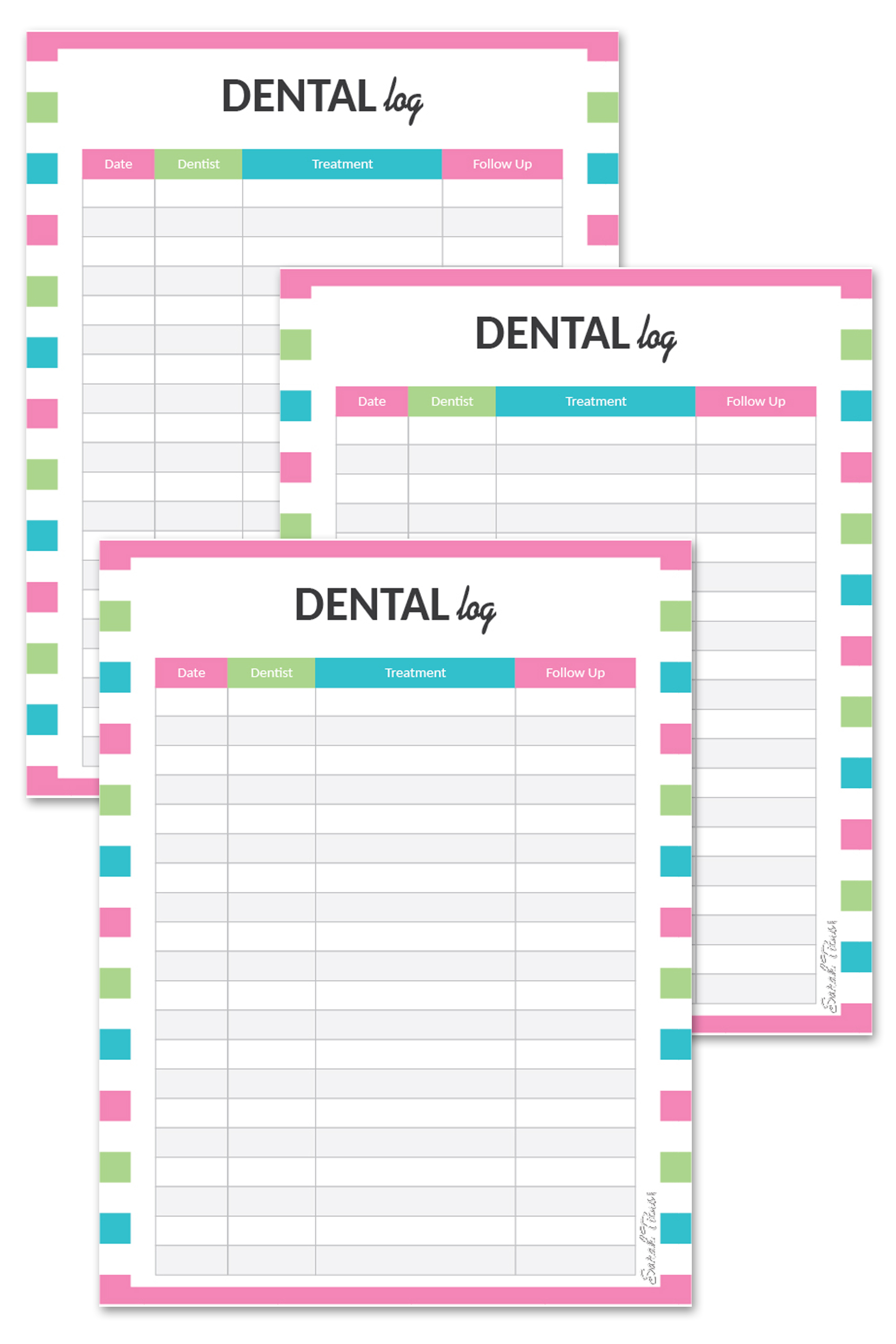Medical Binder Dental Log Sarah Titus