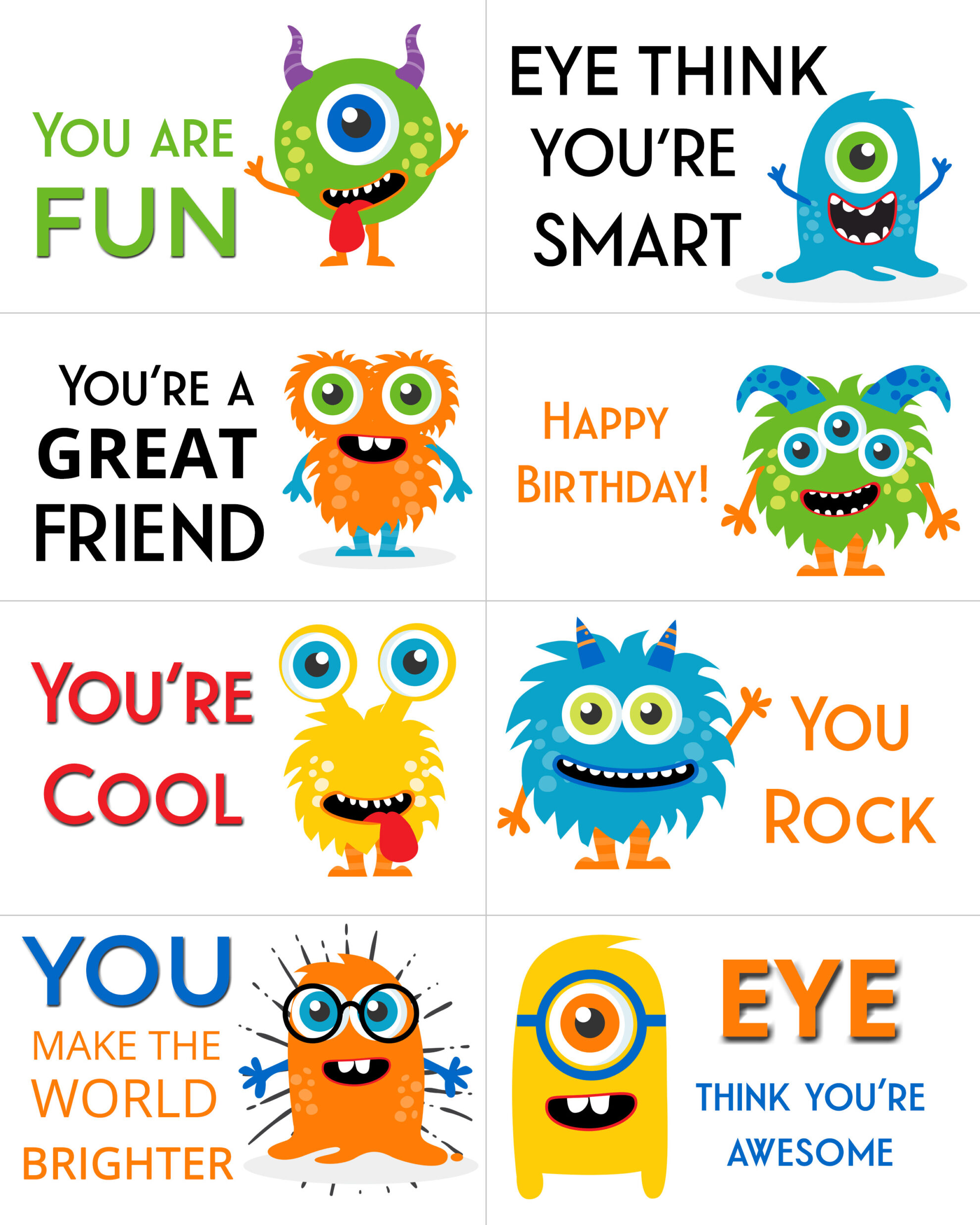 Show you care with these free printable adorable monster lunch box message notes perfect for your little ones school lunches!