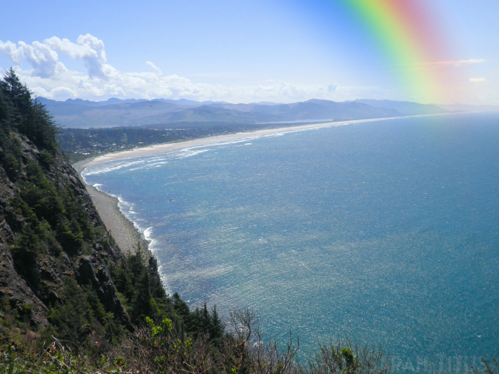 Beautiful rainbow over the ocean