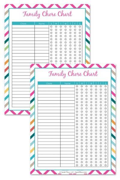 Cleaning Binder: Family Chore Chart