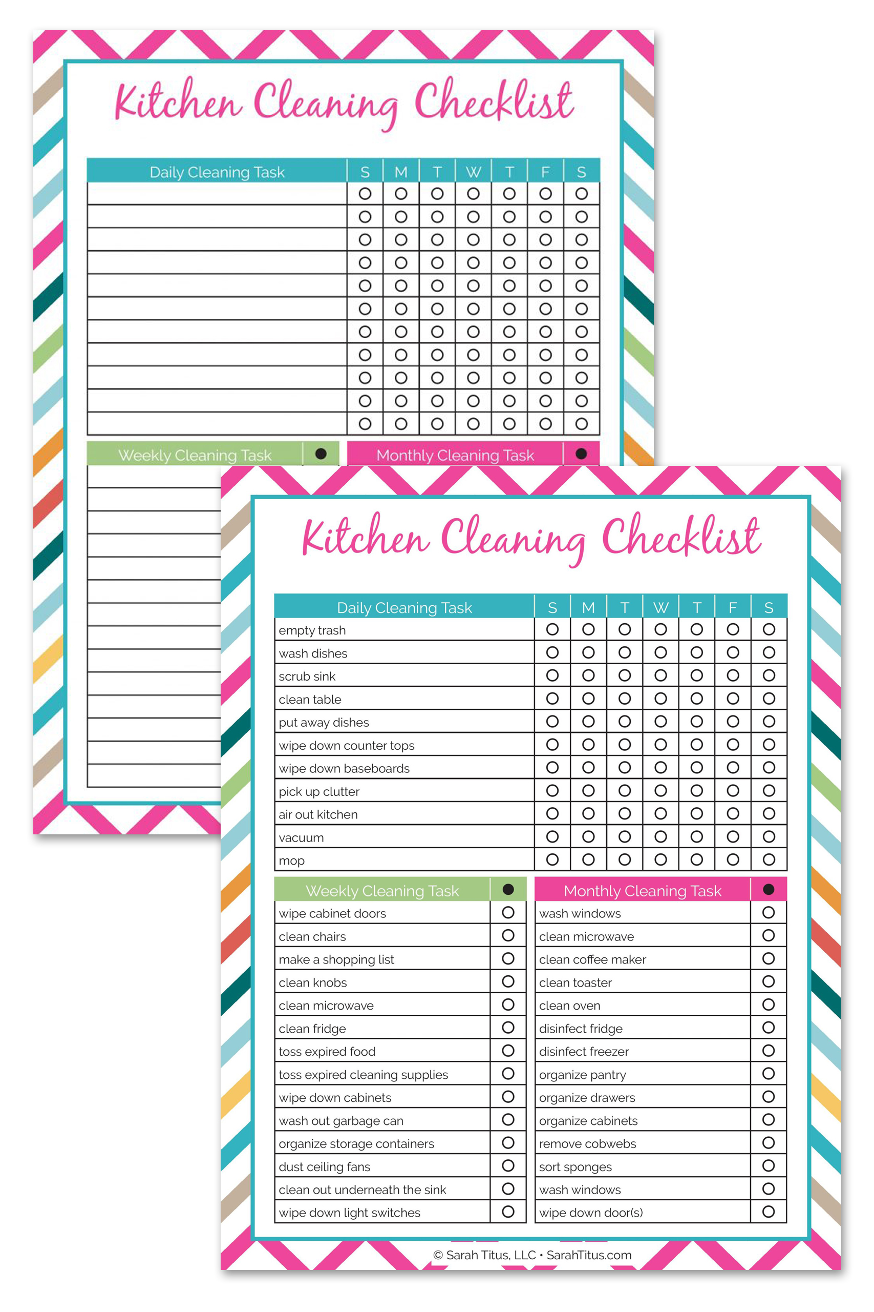 Cleaning Binder: Kitchen Cleaning Checklist