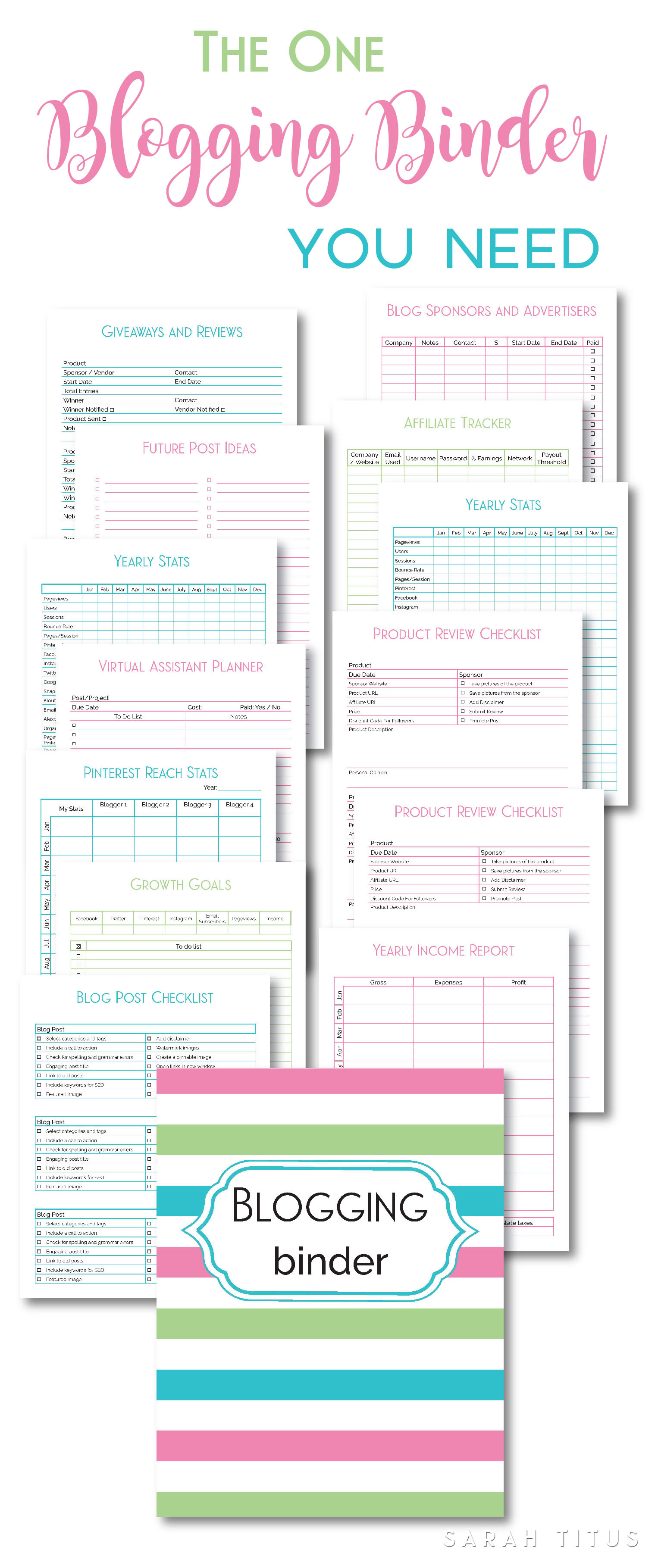 I've used many blog planners, but none of them really did what I wanted them to do. That is, until I created my OWN. At 180+ pages,  this is the one blogging binder you need!