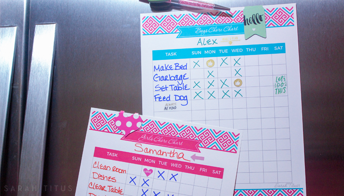 editable chore chart free