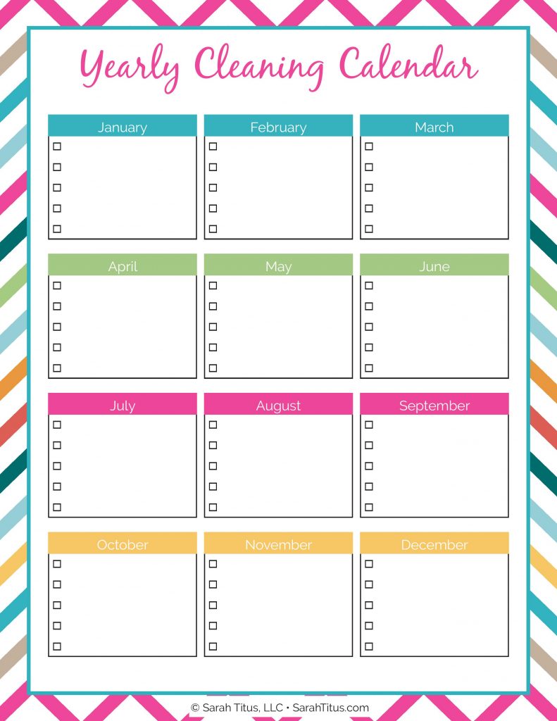 cleaning calendar