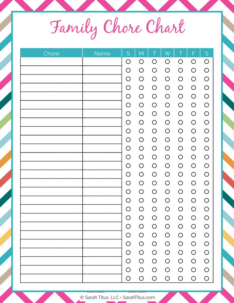 Printable Family Chore Chart - iMOM